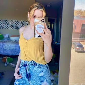 yellow tank top